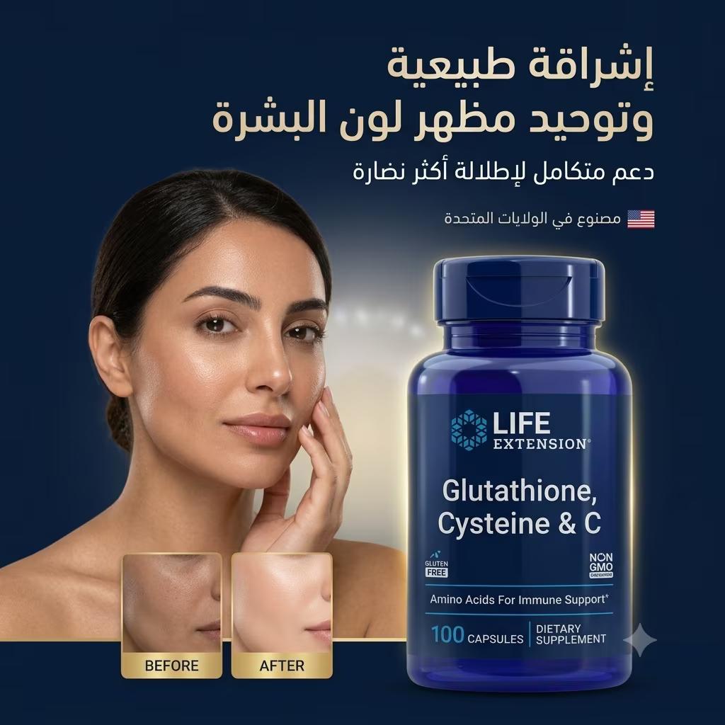 جلوتاثيون + سيستين + فيتامين C من Life Extension